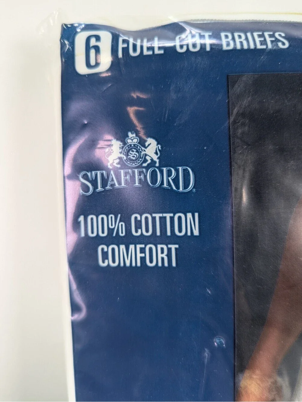 NEW Stafford Comfort Collection (6-Pack) Men's Full Cut Briefs Size 38 Vtg White